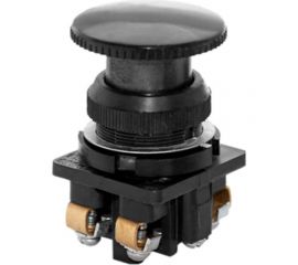 Кнопочный выключатель Электротехник Ке-021 у3 исп.2, черный, 1з и 1р, гриб без фиксации, ip40, 10а, 660в, ET506636 