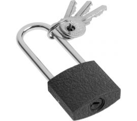 Навесной замок ТУНДРА основание 30 мм, длинная дужка, 3 ключа, подвес 9284051 