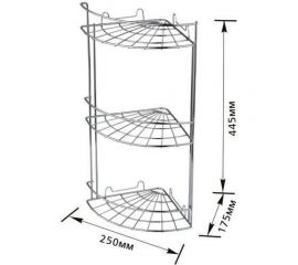 Угловая полка NOVADOM 3-х ярусная, 250x175x445 мм E-103 