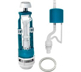 Арматура для бачка ИНКОЭР 1-режим, кнопка, нижний подвод, переходное кольцо 26 мм ИС.131034 