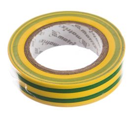 Изолента MATRIX ПВХ, 15 мм х 10 м, желто-зеленая, 150 мкм 88776 