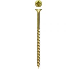 Универсальный саморез Rizzel PZ, 4.5x80 мм, желтый цинк, короб с окошком, 200 шт. 345306 