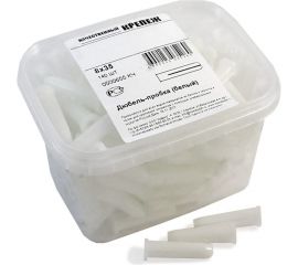 Дюбель-пробка Качественный КРЕПЕЖ белый, 8x35, 140 шт 0500655 КЧ 