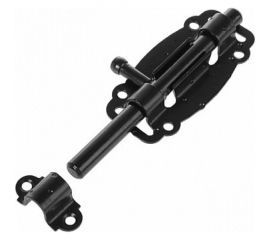 Накладная фигурная задвижка Tech-Krep ЗД-100x42,5 круглый ригель L145 черный матовый 1 шт. пакет 151902 