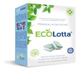 Таблетки для посудомоечных машин ECO LOTTA all-in-1 100 таблеток + очиститель 1 шт Ld15100a 