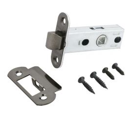 Защелка Аллюр L45-8-R18 BN (черный никель; овальная торцевая планка 18 мм; без ручек) 11577 