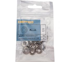 Нержавеющая шайба KREPFIELD 6 мм, ART 9081, А1, со скосом 90 градусов, 20 шт. 9081А1ШАЙБА6ММ-20 