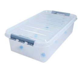 Подкроватный ящик для хранения с крышкой ПОЛИМЕРБЫТ ПРОФИ Комфорт 35 л, на колесах, прозрачный 63200797 437970000 