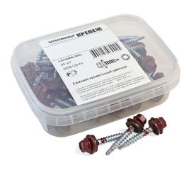 Кровельный саморез Качественный КРЕПЕЖ красное вино RAL 3005, 4.8х35 мм, 50 шт 0200129 КЧ 