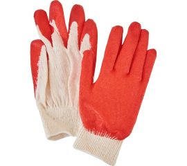 Перчатки Спец х/б одинарный облив (латекс, красный), 13 класс, упаковка-пакет И-8047-И 