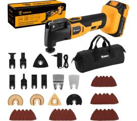 Реноватор DEKO DKOT20 быстрозажимной, в сумке + набор предметов 38 шт., 20 В, 1х2.0 Ач, з/у 063-2052 