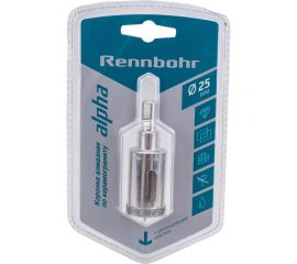 Коронка алмазная с центрирующим сверлом по керамограниту и керамике 25 мм RENNBOHR 676225 