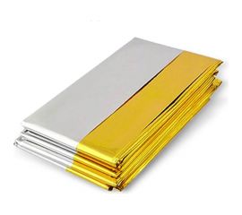 Туристическое изотермическое термоодеяло покрывало DASWERK серебро/золото, 160x210 см 631157 