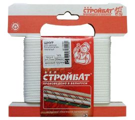 Полипропиленовый плетеный шнур для жалюзи Стройбат 1.7 мм белый 20 м 334320 