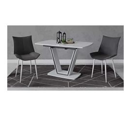 Обеденный стол ТриЯ тип 1, белый глянец/стекло матовое белый мрамор 196931 