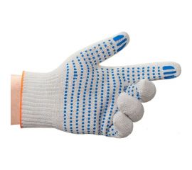 Рабочие перчатки Белона белые, 5 нитка, класс 10, точка, 100 пар П-02 Т.5.10.Б 