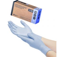 Нитриловые перчатки Brilliant Care, Dawn Blue, с покрытием Oatmeal, размер M, 200 шт. FG-TRAS-0006-M 