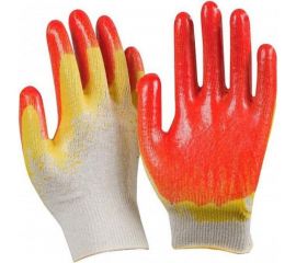 Трикотажные перчатки с 2-ым латексным обливом ООО ЛидерТекс, красный 4670070000086 
