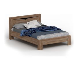 Кровать Мебельград Соренто спальня, 1400, дуб стирлинг/дуб стирлинг матовый/кофе структурный матовый, с ортопедическим основанием на опорах 24536 