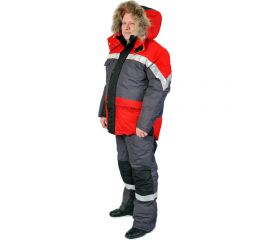 Мужской утепленный костюм АМПАРО Адмирал серый/красный/черный, р. 52-54, рост 194-200 Кос307 104-108/194-200 