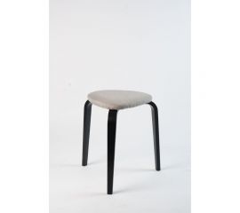 Треугольный табурет с мягким сидением ООО ТДК ножки черные, ткань серебро 10000093602 