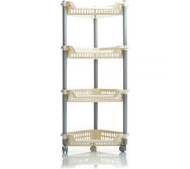 Угловая этажерка Полимербыт 4-х секционная, на колесах 4308800 