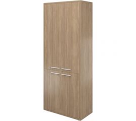 Высокий закрытый шкаф Монолит 4 двери 800x400x1980 дуб кофейный 37 ДБ39.37 