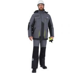 Утеплённая куртка iForm ЭДВАНС, серый-т.серый-лимонная отделка, р. 104-108, рост 170-176 Кур 662/104/170 