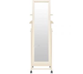 Костюмная вешалка Мебелик В 24Н с зеркалом на колесах слоновая кость 2462 