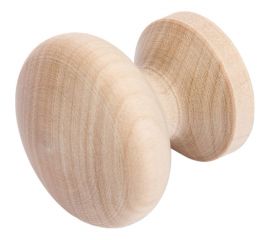 Ручка кнопка ЕВРОПАРТНЕР d 40 мм. h 40 мм, береза без покрытия, 1 шт 0 0030 5 