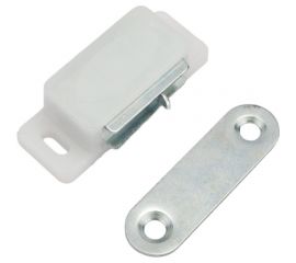 Магнитная защелка Невский Крепеж 2 кгс одинарная с ответной планкой, белый 2 шт пакет нк 822879 