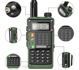 Рация Baofeng UV-S9 PRO 136-174/400-520 МГц, зеленая 00029465 