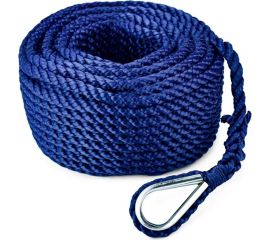 Якорный трехпрядный трос Skipper конец, 12 мм х 30 м, нейлон SK-TAN3ST1230BL 
