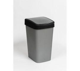 Ведро для мусора Violet Tandem с подвижной крышкой 20л сер. металлик/черный 842058 