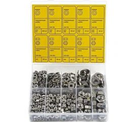 Набор шайб и гаек из нержавеющей стали KREPFIELD М4, М5, М6, М8, М10, 660 предметов в кейсе Набор10метрика660 