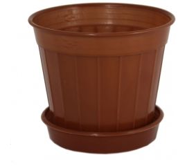 Кашпо Ангора КЛАССИК №2 0.5 л, с поддоном, терракотовое А5120тр 