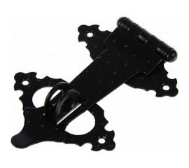 Накладная фигурная задвижка Tech-Krep НН-150x110 плоский ригель, накидная накладка, черный матовый 1 шт. пакет 151908 