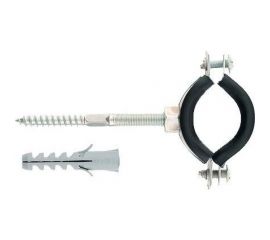 Сантехнический хомут для труб СИБРТЕХ 32-36 (1""), резиновый уплотнитель, шпилька+дюбель 481663 