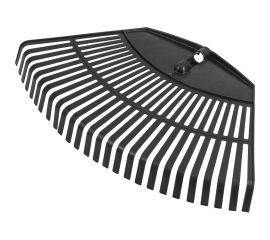 Пластиковые веерные грабли КЭС ширина 600 мм, 26 плоских зубьев, тулейка 25 мм, без черенка, черные 21010074 