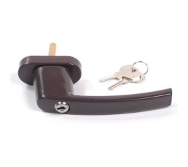 Ручка оконная Tech-Krep Vic с замком, металл, шт.ифт 35 мм, коричневый 1 шт. пакет 151699 