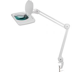 Настольная квадратная лупа REXANT на струбцине, 5Х с подсветкой 60 LED белая 31-0513 