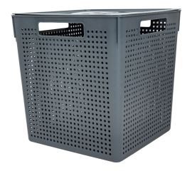 Коробка для хранения Violet Лофт квадратная с крышкой 23 л серый 6923118 