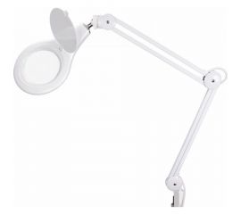 Настольная круглая лупа REXANT на струбцине 5Х с подсветкой 84 LED, белая 31-0503 