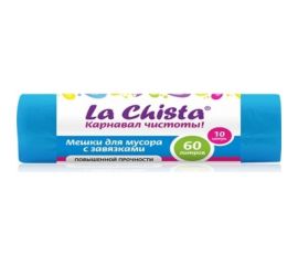 Мешки для мусора Lachista 60 л/10 шт с завязками синие 870155 