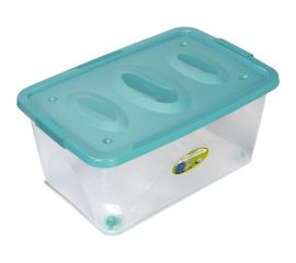 Универсальный ящик Martika Астело 600x400x280 мм на колесиках бирюзовый С665БИР 