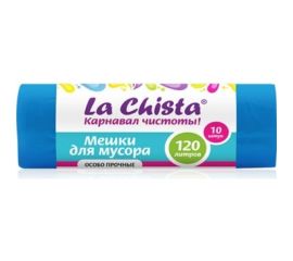 Мешки для мусора Lachista 120 л/10 шт синие повышенной прочности 870283 
