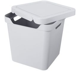 Универсальный ящик с крышкой Econova Luxe 286х286х286 мм, 18л, светло-серый 433242630 