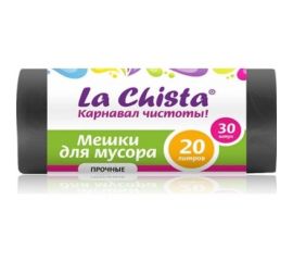 Мешки для мусора Lachista 20 л/30 шт черные прочные 870100 