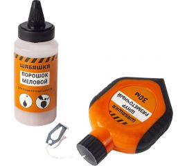 Разметочный шнур ШАБАШКА в пластмассовом обрезиненном корпусе, порошок, 30 м 228552 