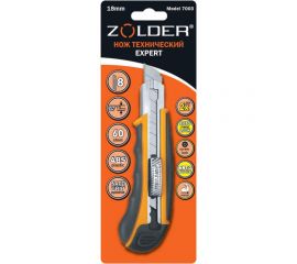 Технический нож ZOLDER Expert с самозарядными лезвиями, 18 мм, 8 лезвий 7003 